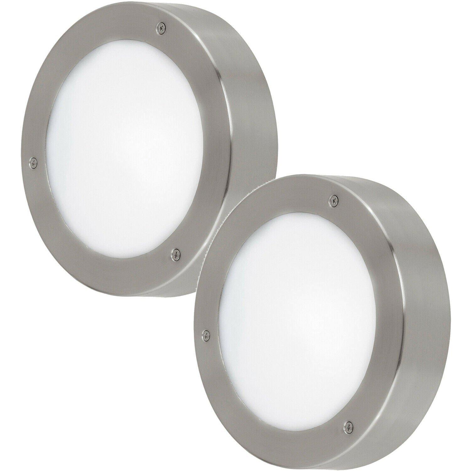 2 PACK IP44 Outdoor Wall Light Stainless Steel 5.4W Built in LED Porch Lamp