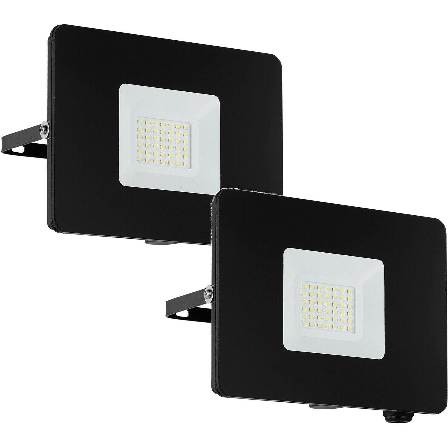 2 PACK IP65 Outdoor Wall Flood Light Black Adjustable 30W LED Porch Lamp