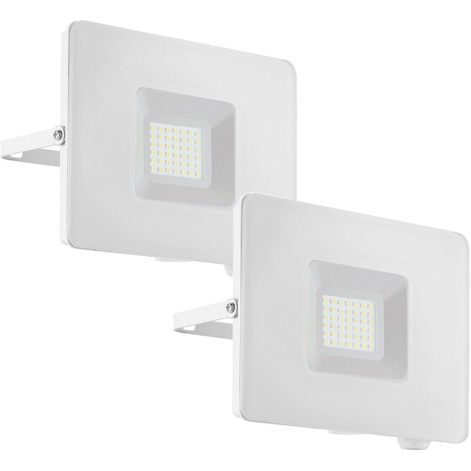 2 PACK IP65 Outdoor Wall Flood Light White Adjustable 30W LED Porch Lamp