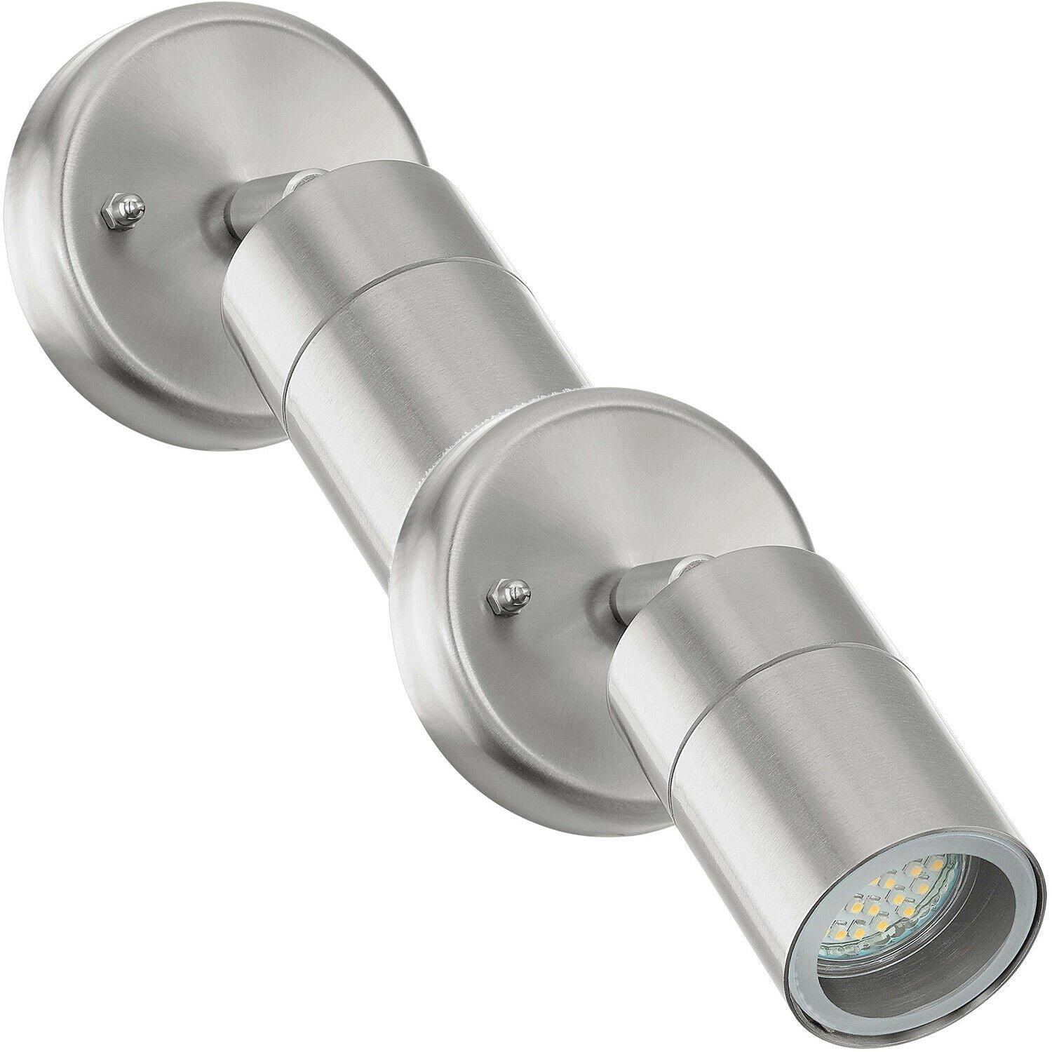 2 PACK IP44 Outdoor Wall Light Stainless Steel 5W GU10 Adjustable Porch Lamp