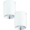 Loops 2 PACK Wall / Ceiling Light White & Silver Round Downlight 3.3W LED thumbnail 1