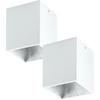 Loops 2 PACK Wall / Ceiling Light White & Silver Square Downlight 3.3W LED thumbnail 1
