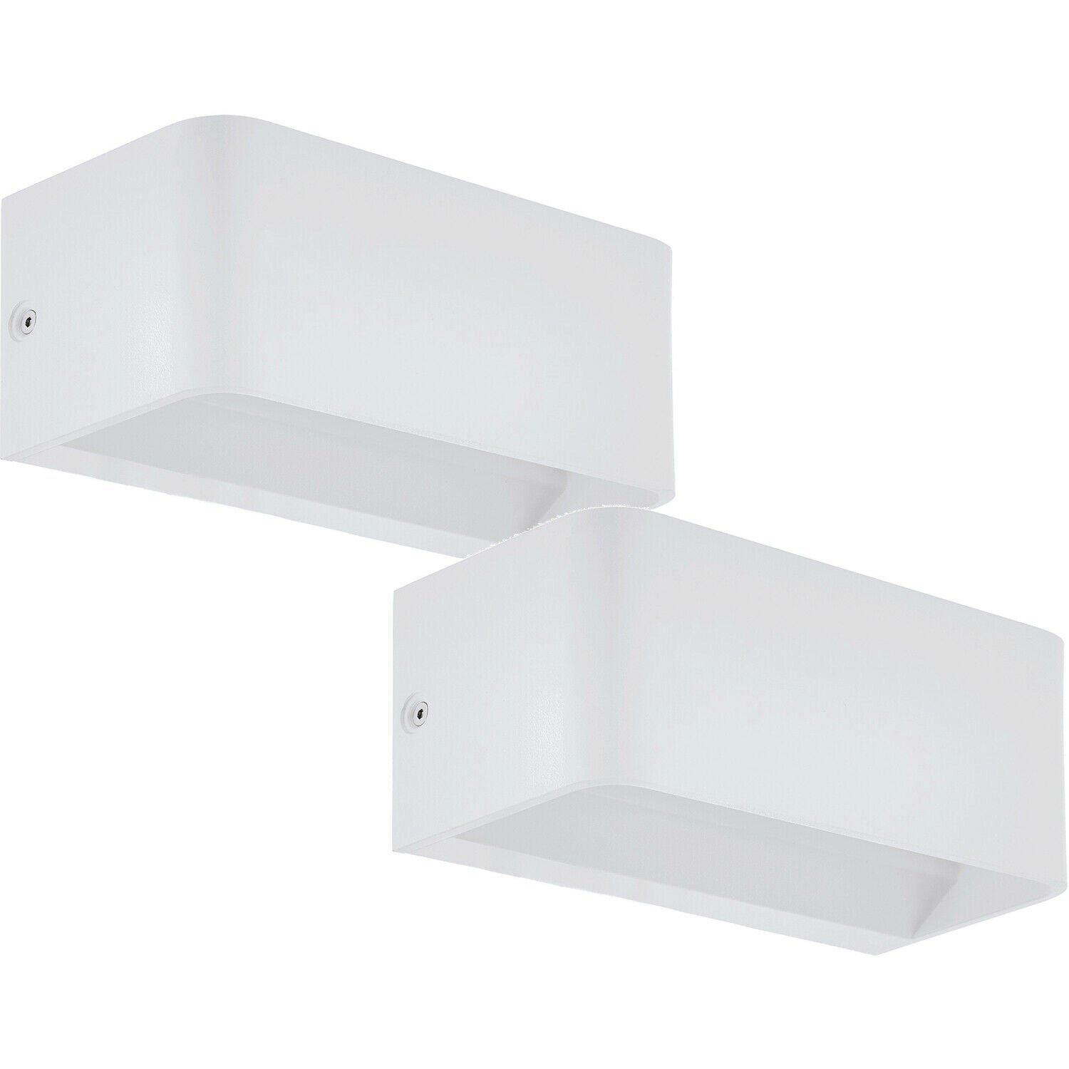 2 PACK Wall Light Colour White Long Box Structure Snug Fitting LED 10W Included