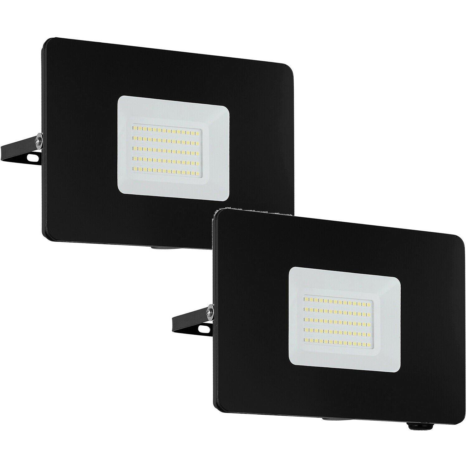2 PACK IP65 Outdoor Wall Flood Light Black Adjustable 50W LED Porch Lamp