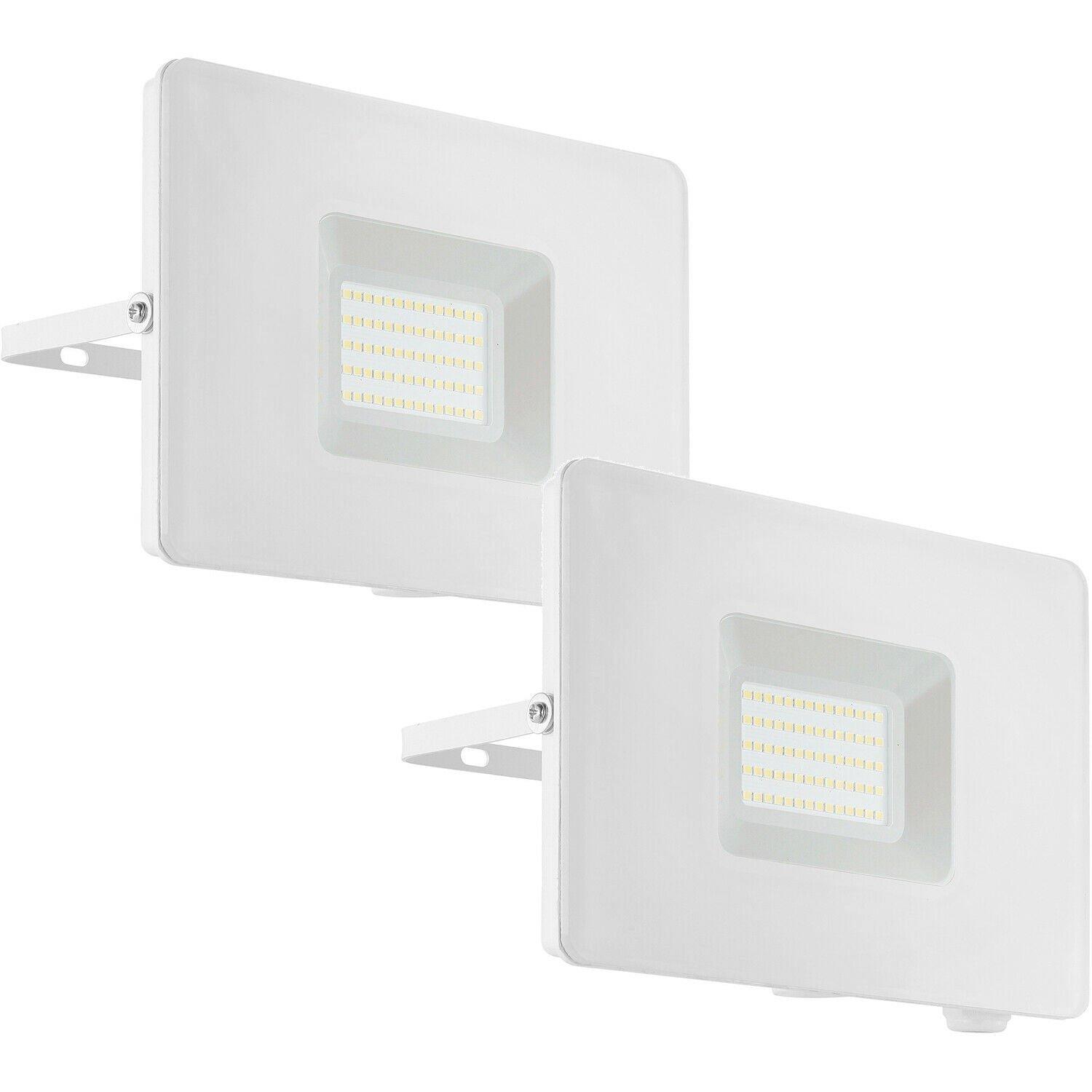 2 PACK IP65 Outdoor Wall Flood Light White Adjustable 50W LED Porch Lamp