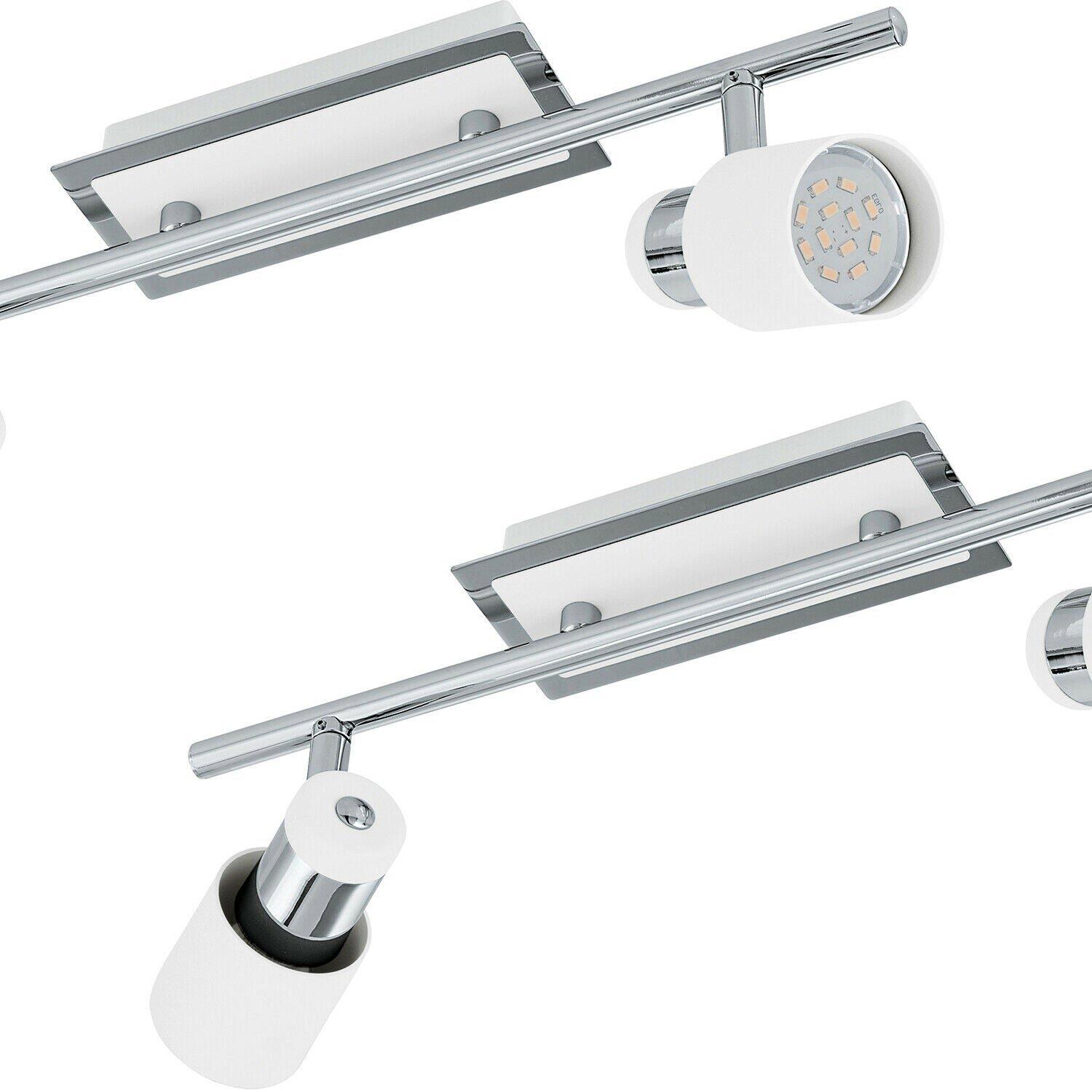 2 PACK Wall 2 Spot Light Colour Chrome Plated White Steel GU10 2x5W Included