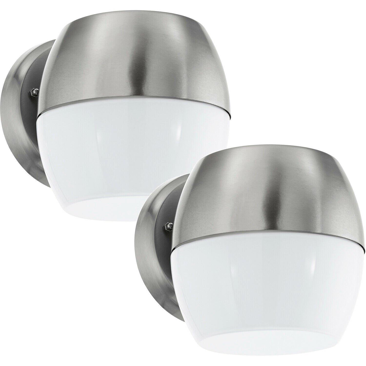 2 PACK IP44 Outdoor Wall Light Stainless Steel 11W Built in LED Porch Lamp
