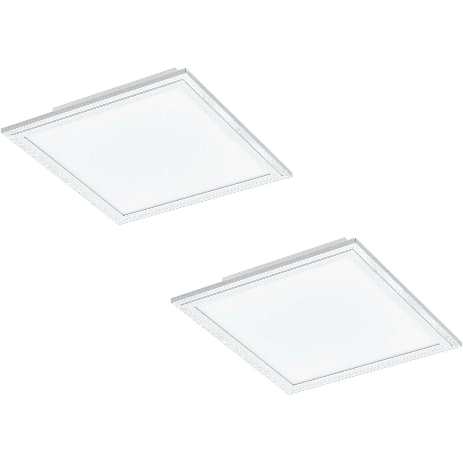 2 PACK Wall / Ceiling Light White Aluminium 300mm Square Panel 16W LED 4000K