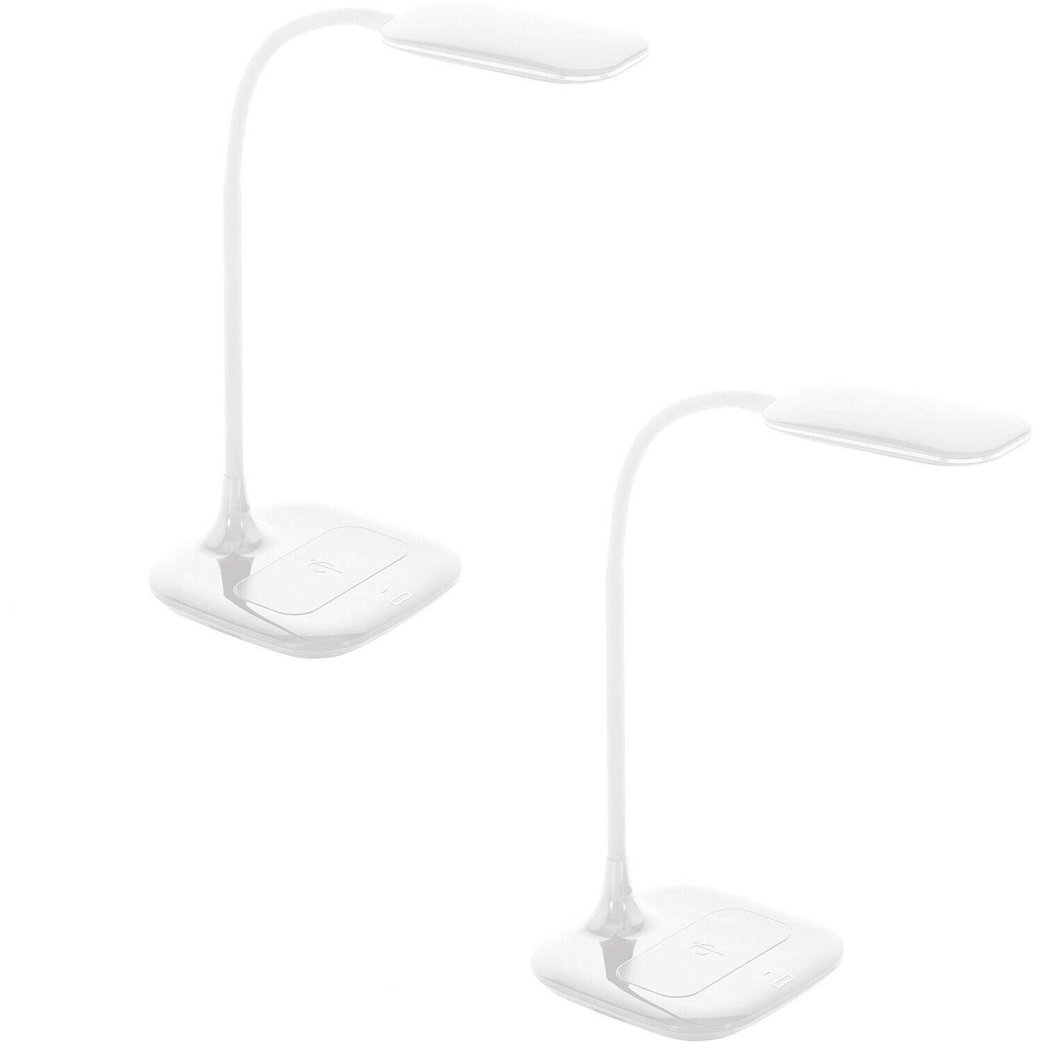 2 PACK Table Desk Lamp Colour White Touch On/Off Dimming Bulb LED 3.4W Included