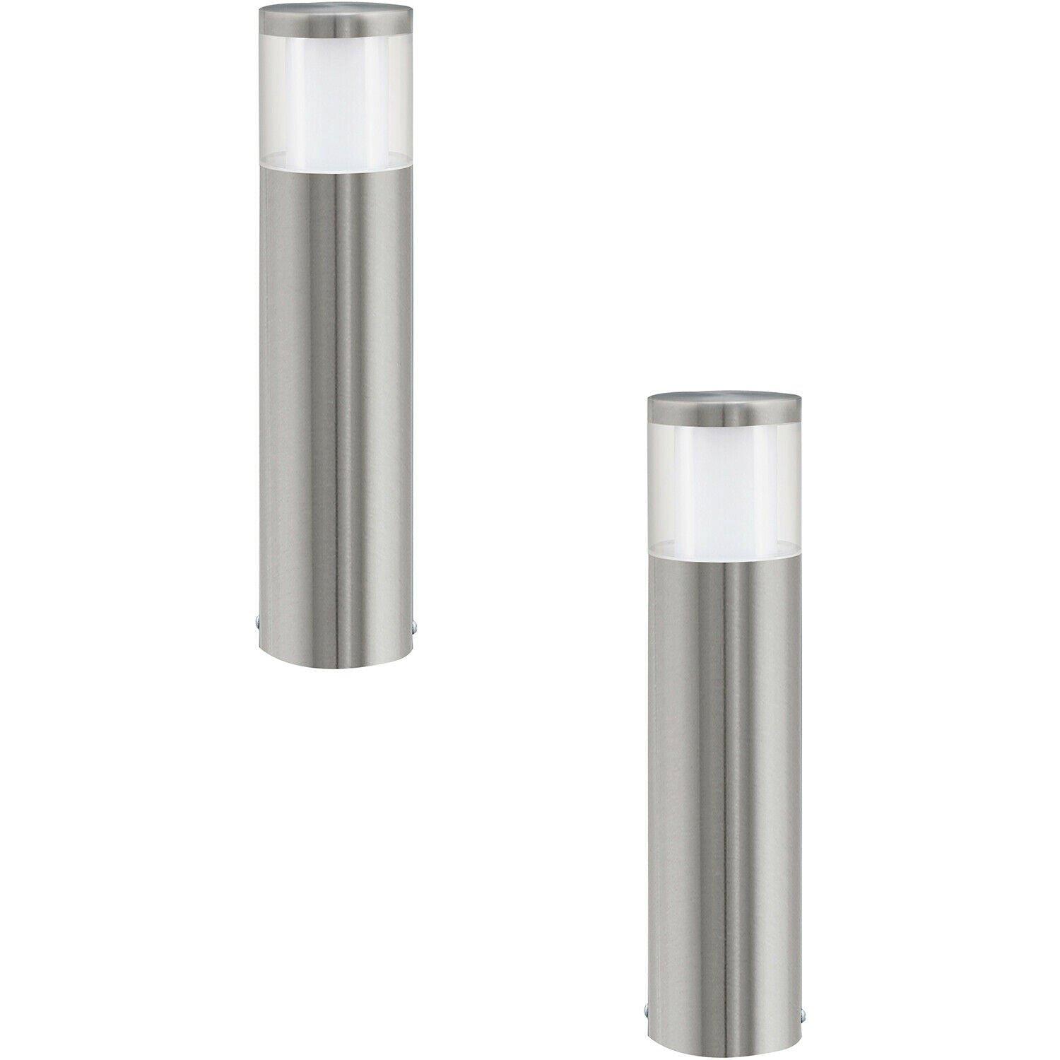 2 PACK IP44 Outdoor Pedestal Light Stainless Steel 3.7W LED Wall Post Lamp