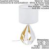 Loops 2 PACK Table Lamp Desk Light White Shade & Honey Gold Geometric 1x 60W E27 thumbnail 2