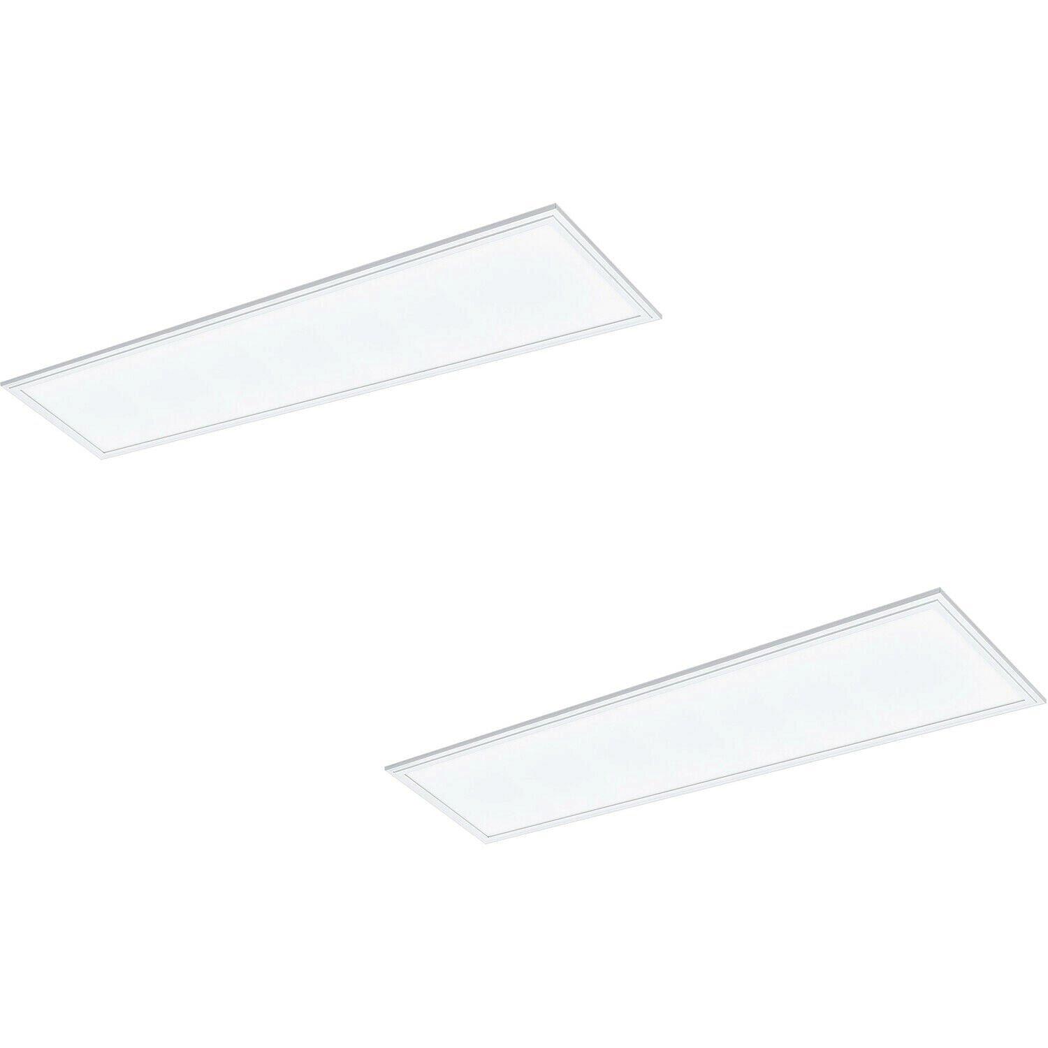 2 PACK Flush Ceiling Panel Light White Rectangle Tile 40W Built in LED 4000K
