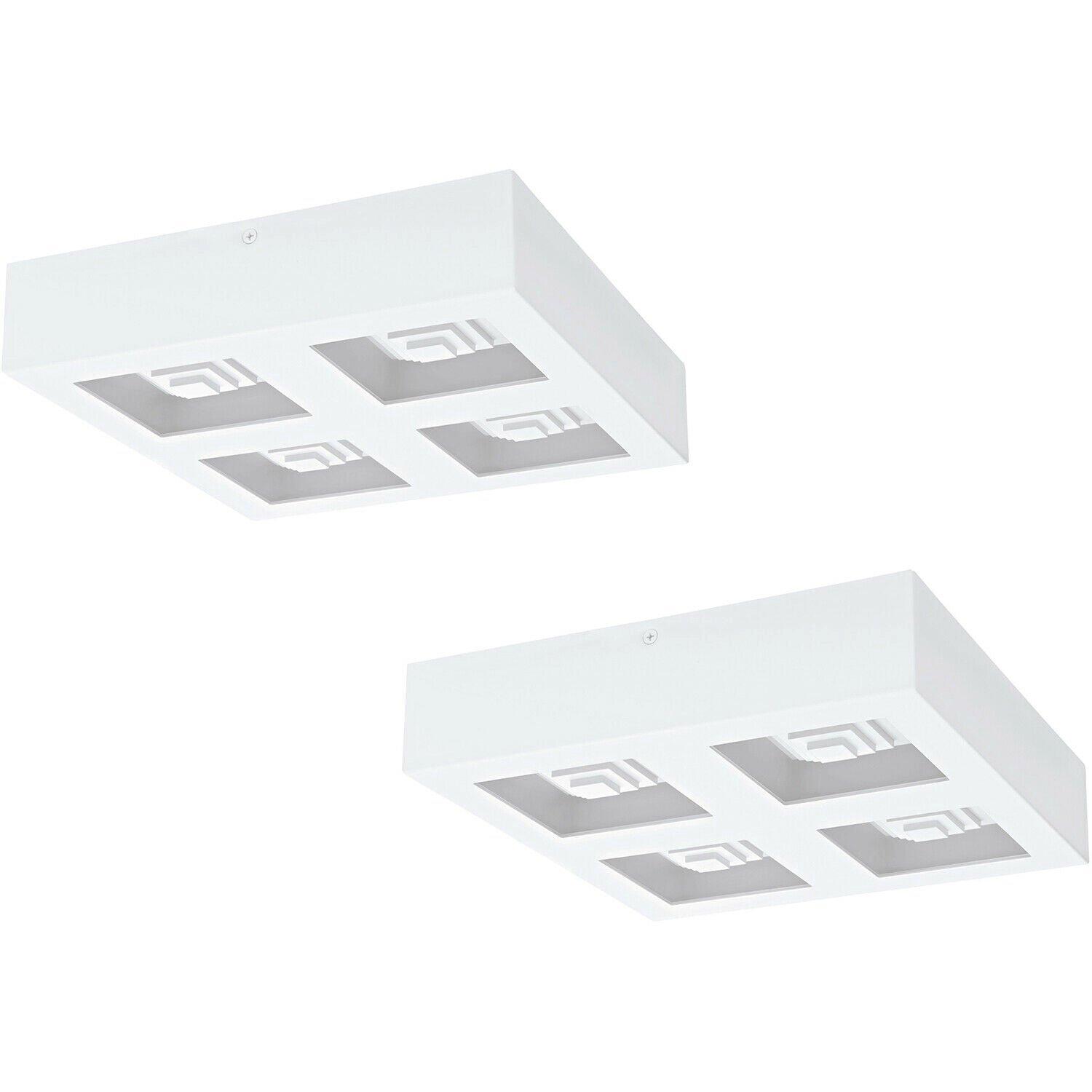 2 PACK Wall / Ceiling Light Modern White Box Lamp 270mm x 270mm 6.3W LED