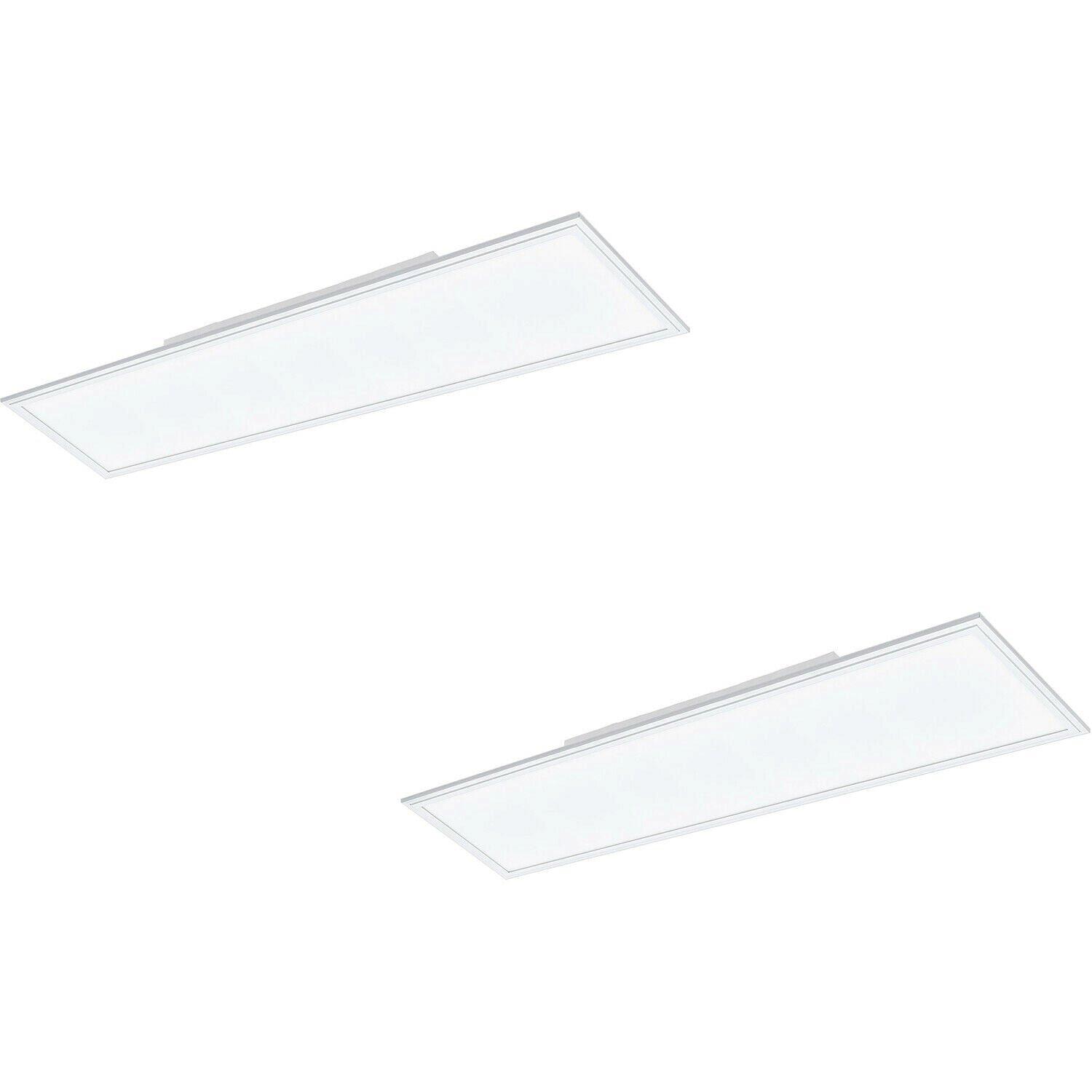 2 PACK Wall / Ceiling Light White Aluminium 1200mm x 300mm Panel 40W LED 4000K