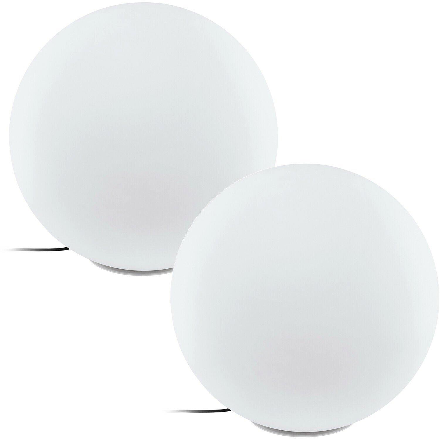 2 PACK IP65 Outdoor Garden Ball Light White Plastic 1x 40W E27 600mm Globe