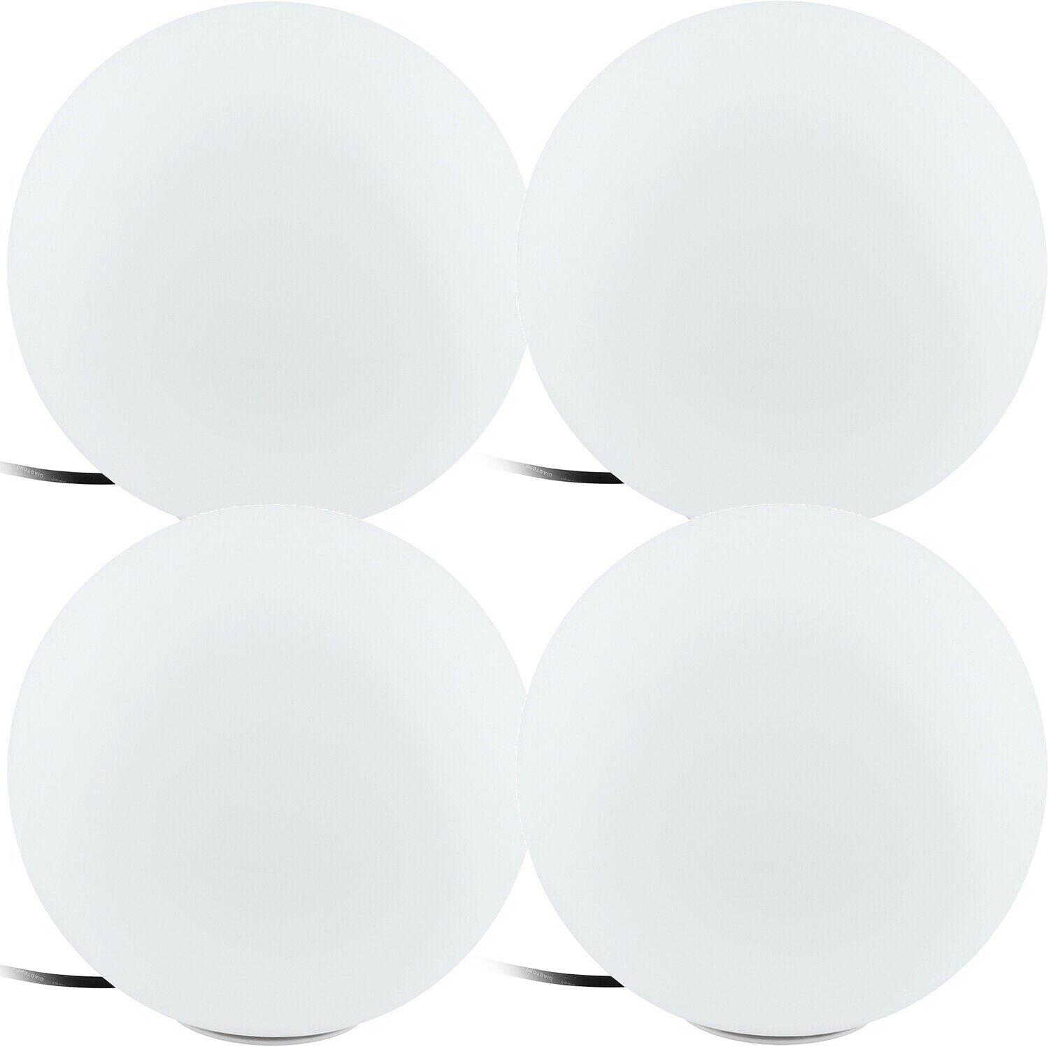 4 PACK IP65 Outdoor Garden Ball Light White Plastic 1x 40W E27 300mm Globe