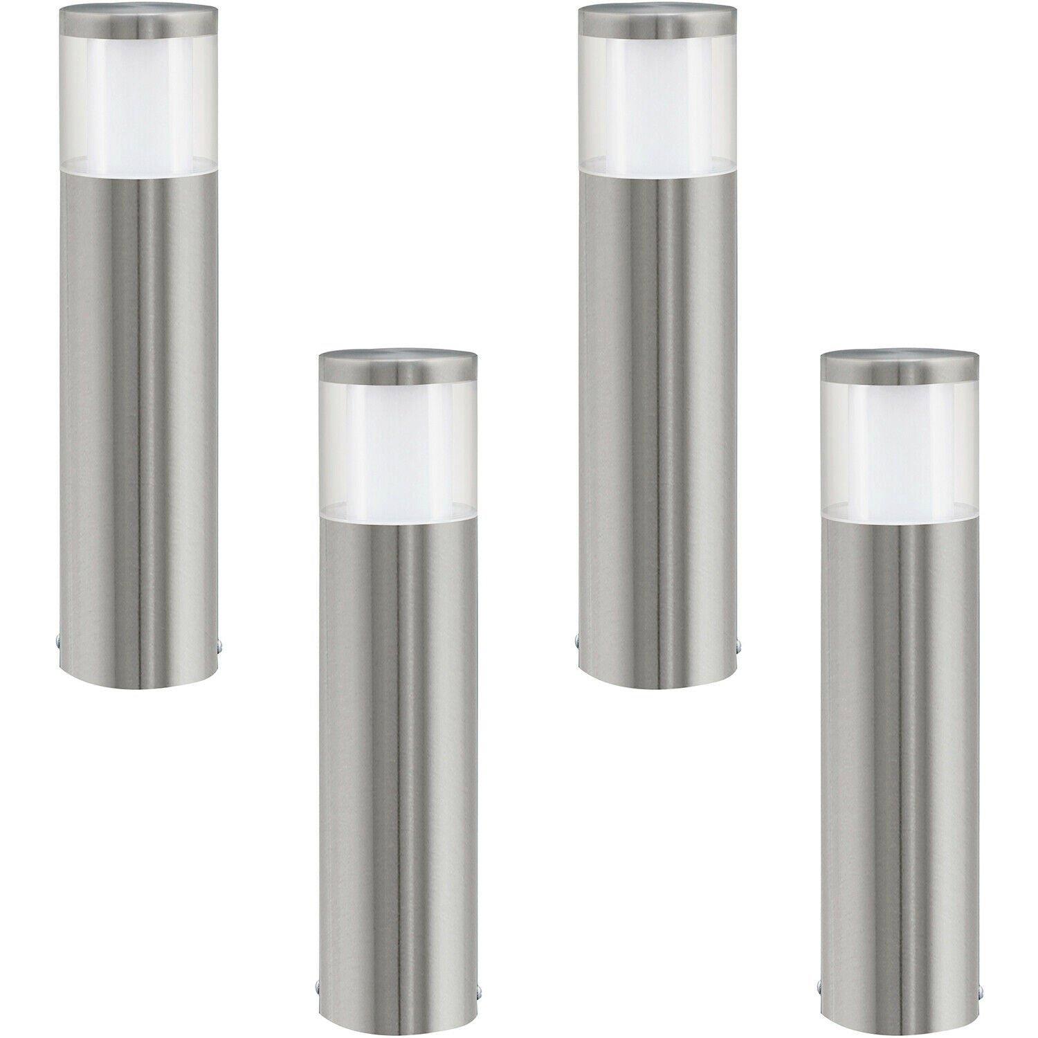 4 PACK IP44 Outdoor Pedestal Light Stainless Steel 3.7W LED Wall Post Lamp
