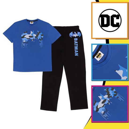 DC Comics Batman Camo Drip Logo Men's Long Pyjamas Set 3