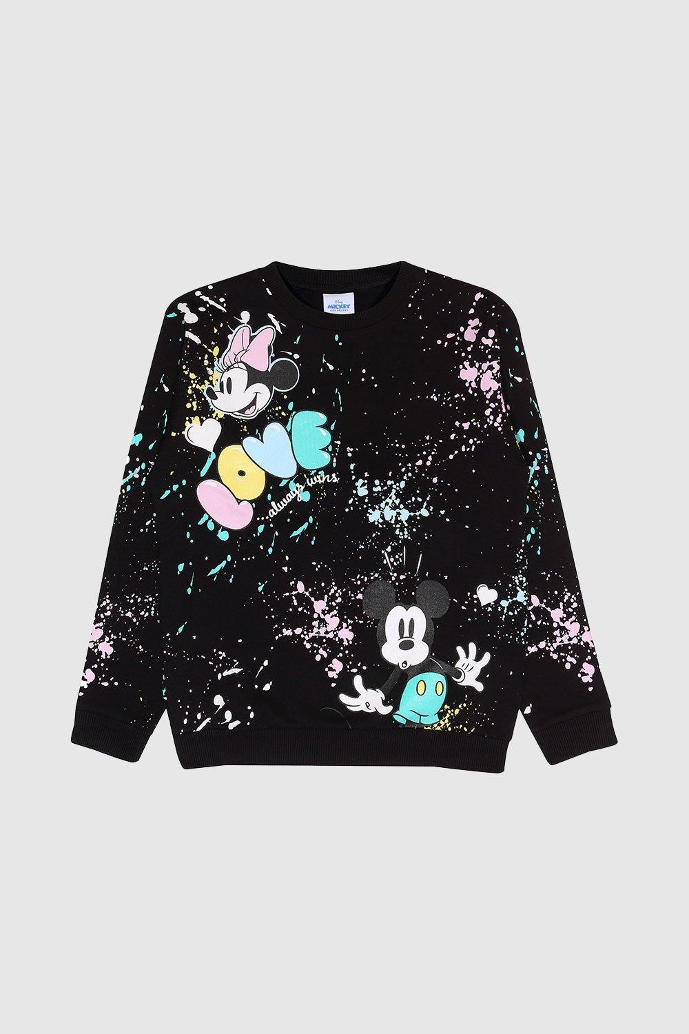 Love Mickey Paint Splatters Sweatshirt