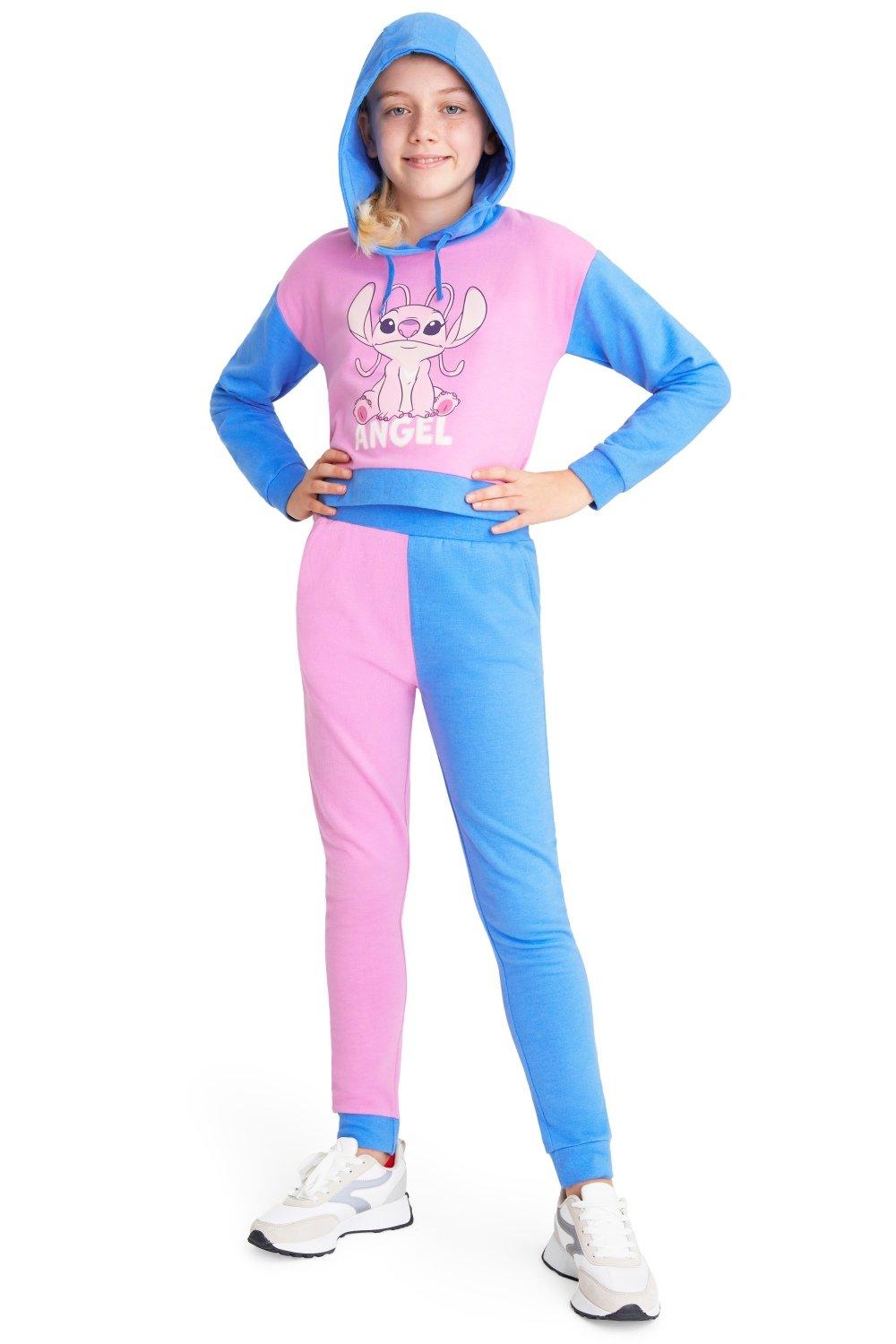 Stitch Cropped Hooded Tracksuit Set