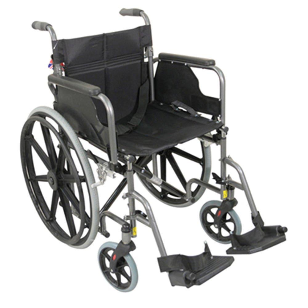 Deluxe Self Propelled Steel Wheelchair - Semi-Foldable Design - Hammered Finish