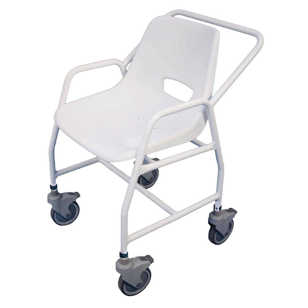 Mobile Shower Chair with Castors - 4 Brake Design 860 - 820mm Adjustable Height