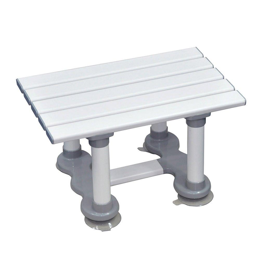 Reinforced Slatted Plastic Bath Seat with Suction Cups - 203mm Height - Grey