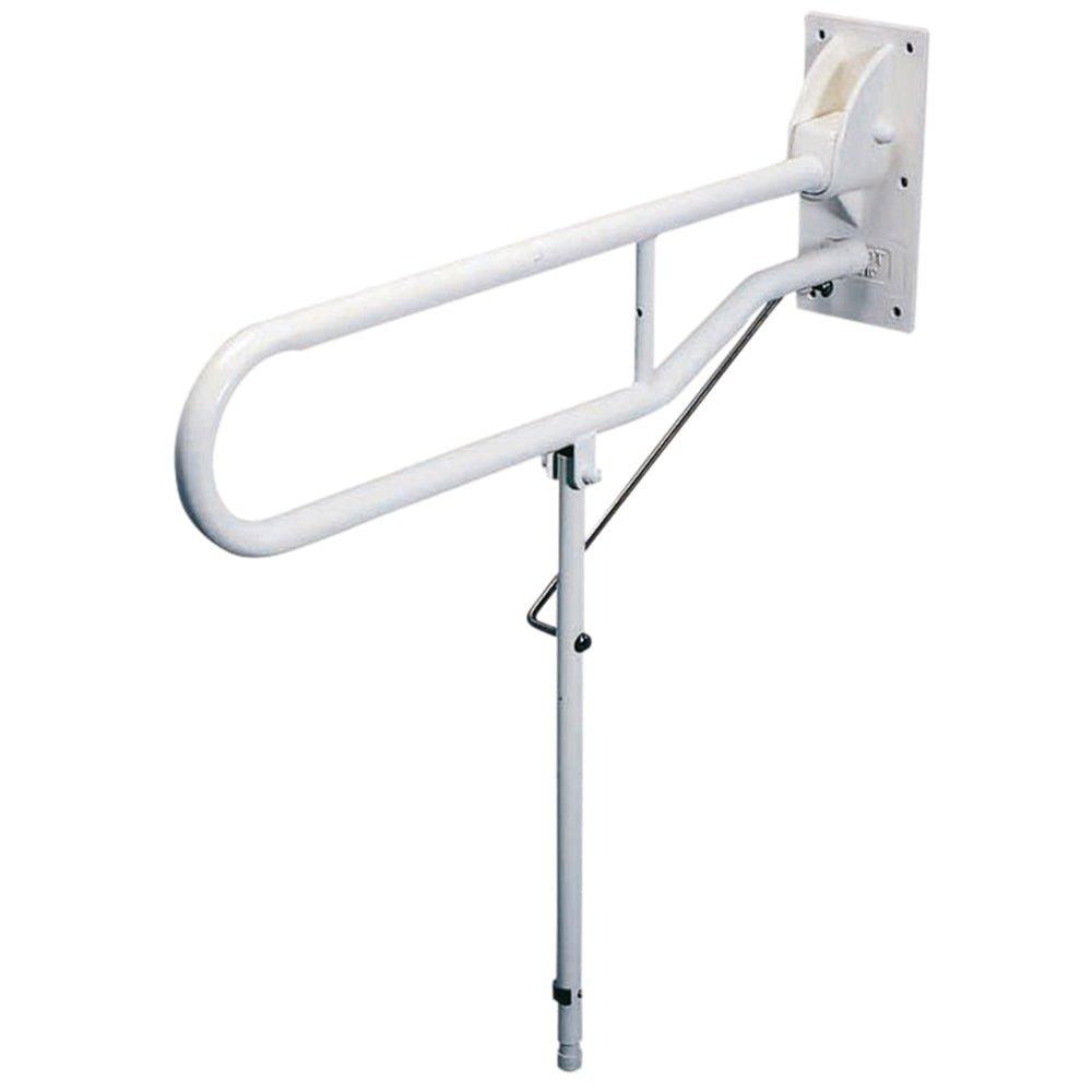 Hinged Support Arm with Backplate and Leg - 775mm Length - Wall Mounted Grab Bar