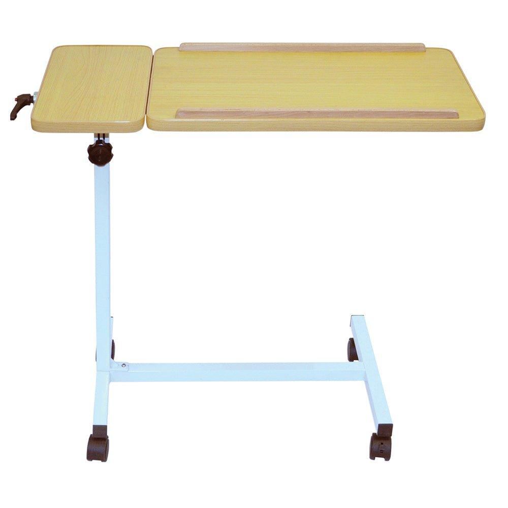 Multi Purpose Overbed Wheeled Table - Dual Section Table - Tilting Mobile Table