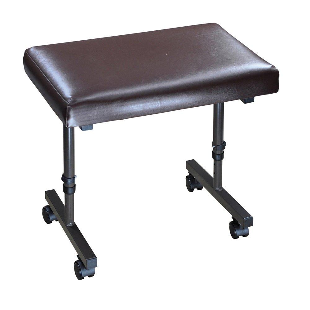 Padded Leg Rest with Wipe-Clean Vinyl Finish - Height Adjustable - With Castors