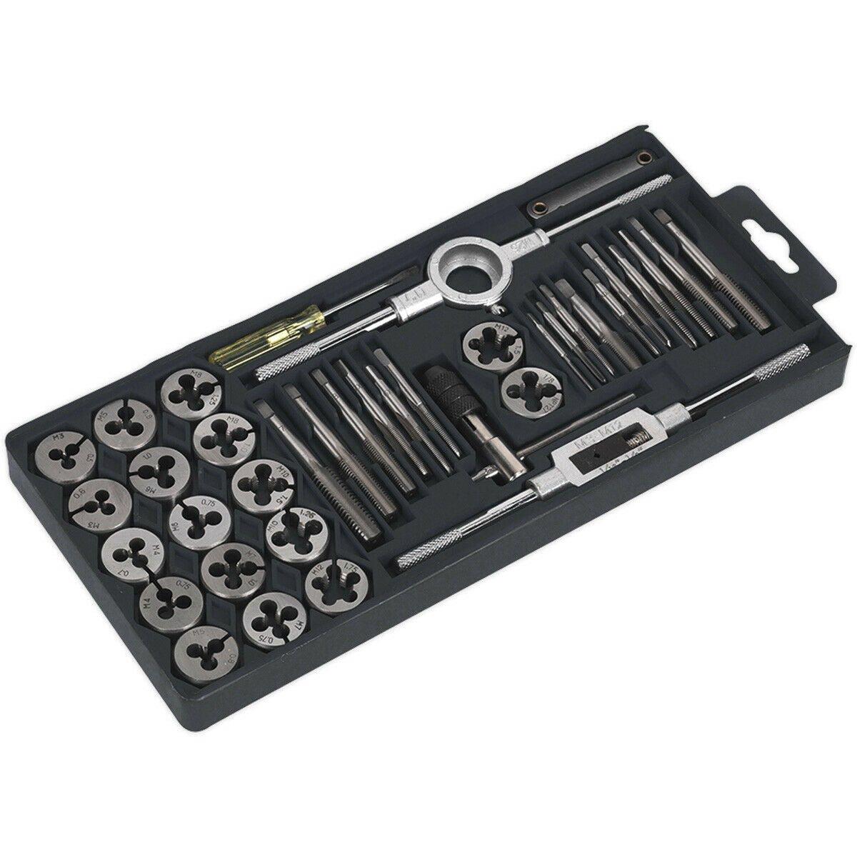 40pc Metric Tap & Split Die Set - M3 to M12 - Manual Bar & Socket Threading Tool