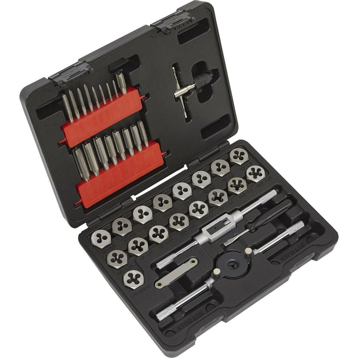 39pc Metric Tap & Hex Die Set - M3 to M12 - Manual Bar & Socket Threading Tool