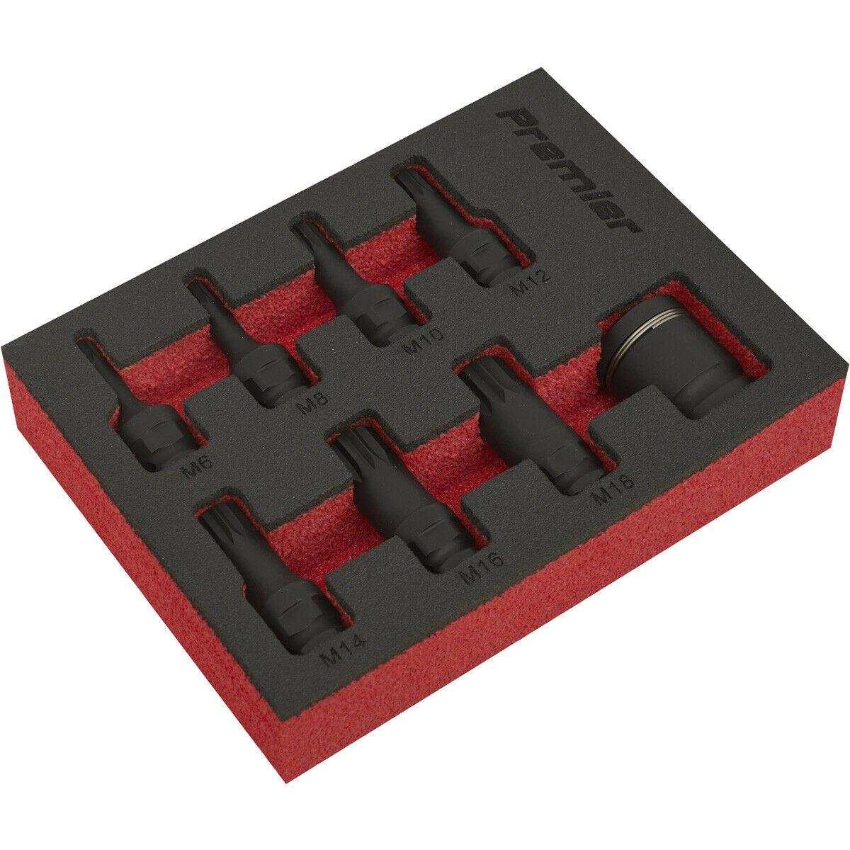 8 Piece PREMIUM Spline Impact Socket Bit Set - 3/8