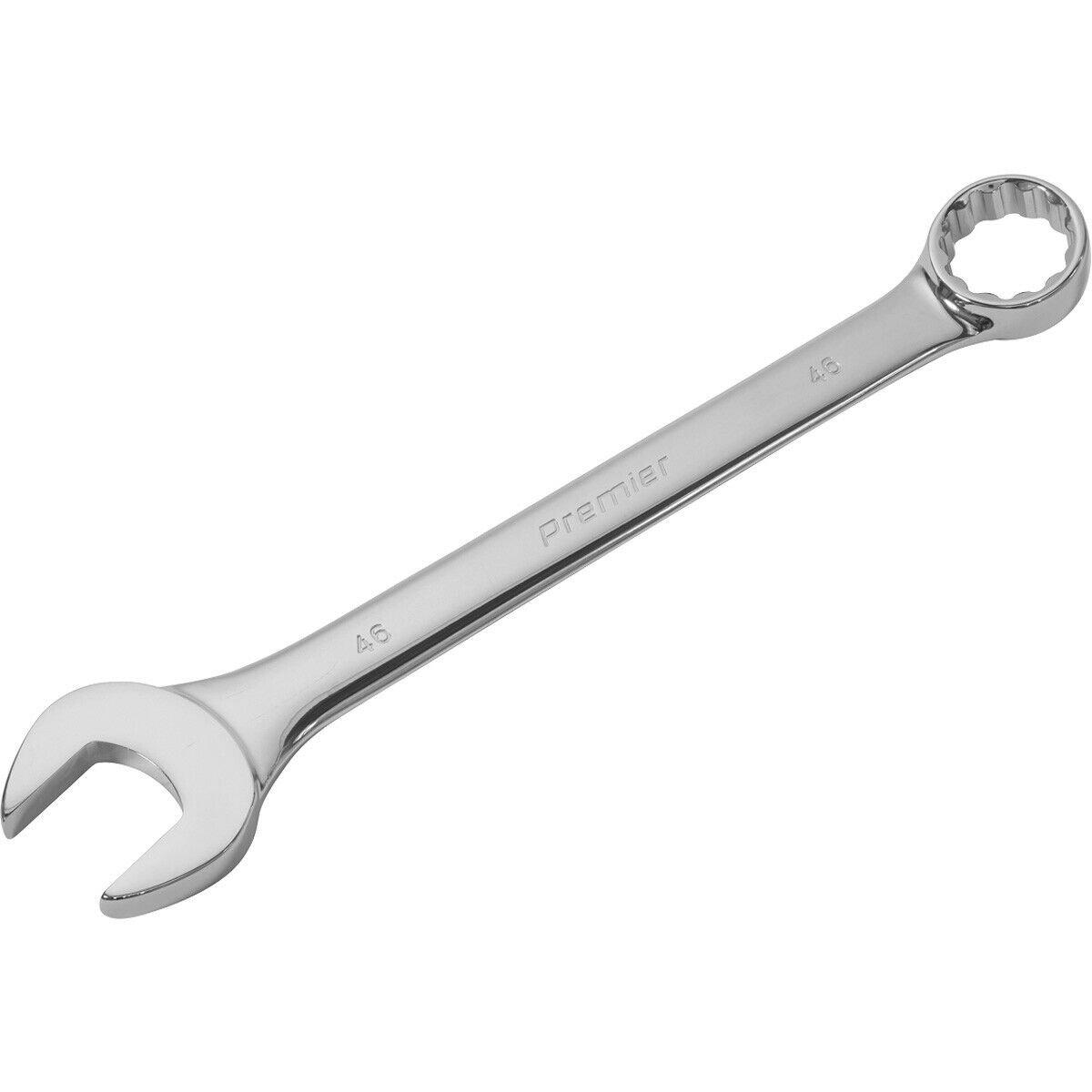 46mm EXTRA LARGE Combination Spanner - Open Ended & 12 Point Metric Ring Wrench