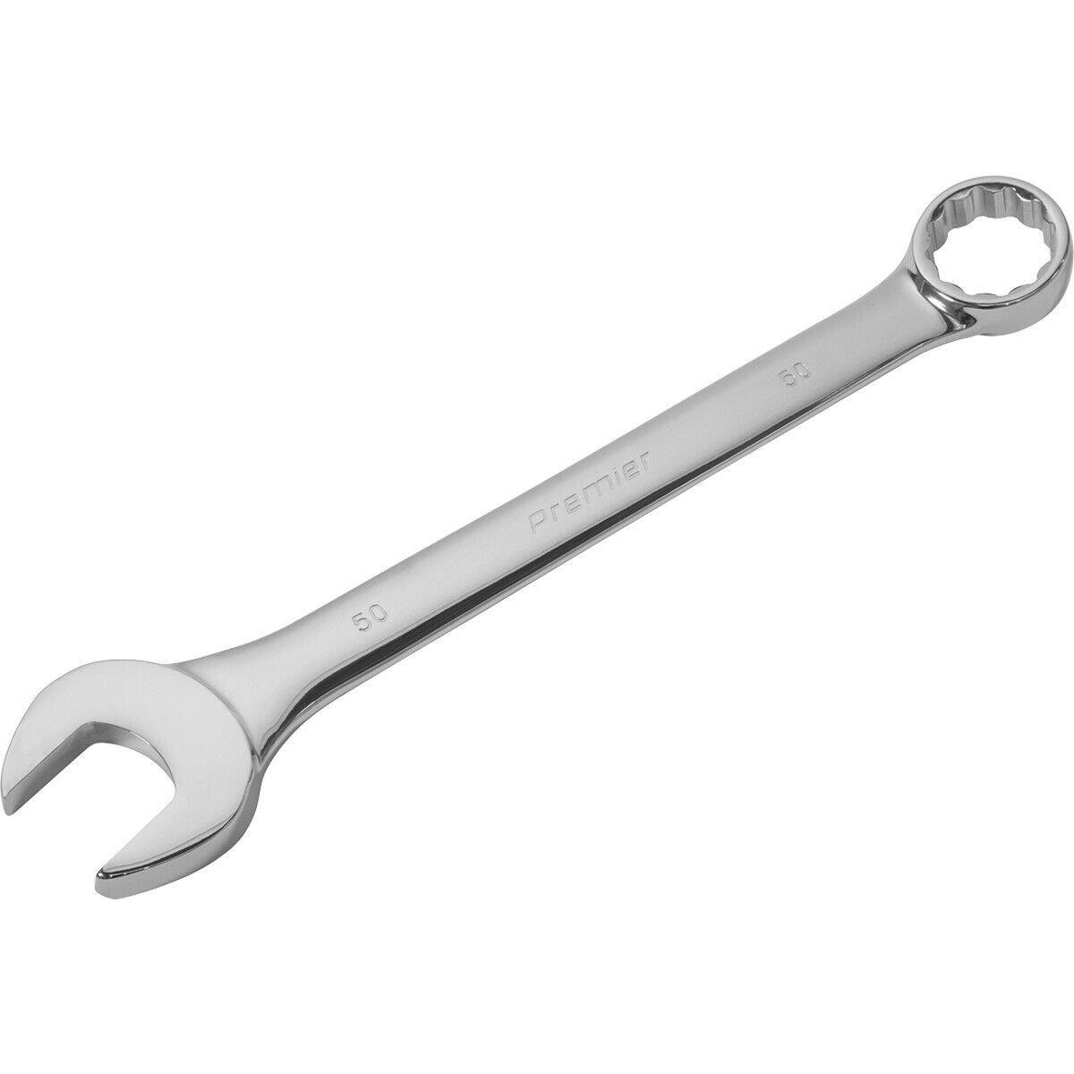 50mm EXTRA LARGE Combination Spanner - Open Ended & 12 Point Metric Ring Wrench