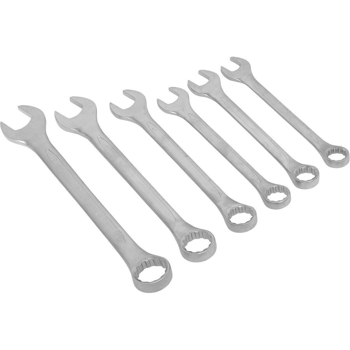 6pc EXTRA LARGE Combination Spanner Set - 34mm to 50mm 12 Point WallDrive Wrench