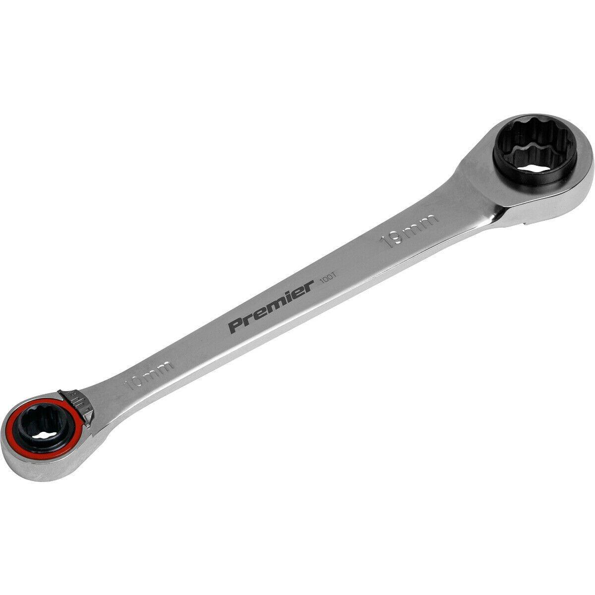 PRO 4-in-1 Double Ended Reversible Ratchet Ring Spanner - Steel Metric Wrench