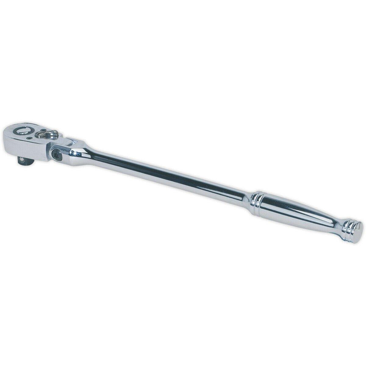 Long Reach 48-Tooth Flexi-Head Ratchet Wrench - 3/8 Inch Sq Drive - Flip Reverse