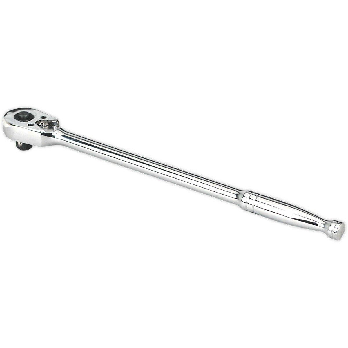 Long Reach 48-Tooth Pear-Head Ratchet Wrench - 3/8 Inch Sq Drive - Flip Reverse