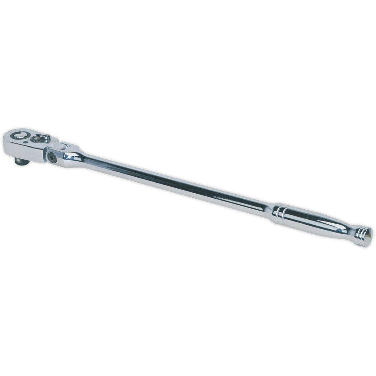 Extra Long 48-Tooth Flexi-Head Ratchet Wrench - 1/2 Inch Sq Drive - Flip Reverse