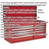 Loops 1025 x 435 x 495mm RED 10 Drawer Topchest Tool Chest Lockable Storage Cabinet thumbnail 2