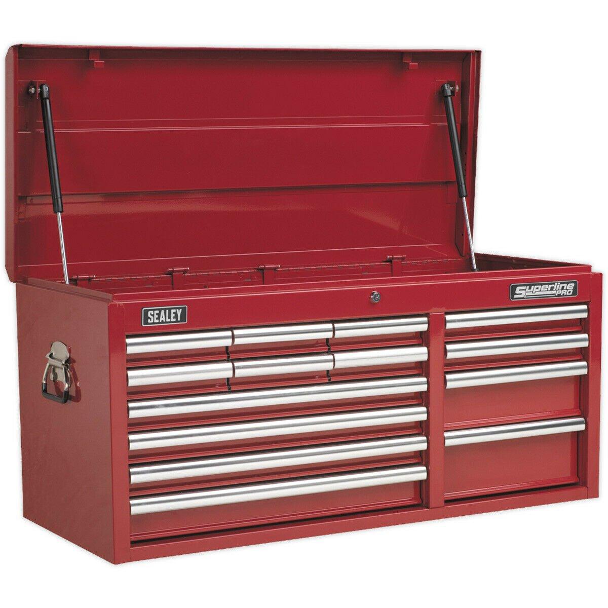 1025 x 435 x 490mm RED 14 Drawer Topchest Tool Chest Lockable Storage Cabinet
