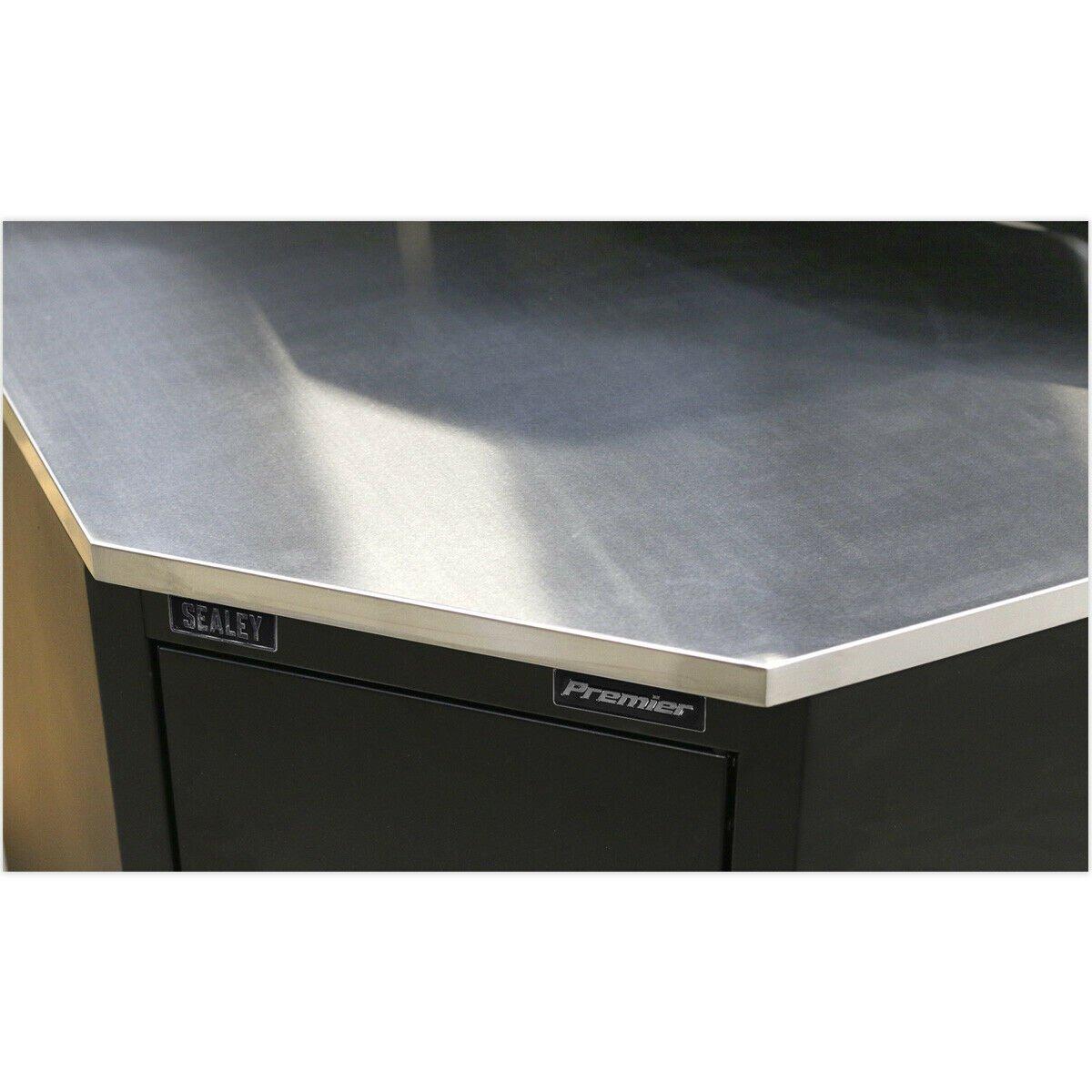 930mm Stainless Steel Corner Worktop for ys02615 Modular Corner Floor Cabinet