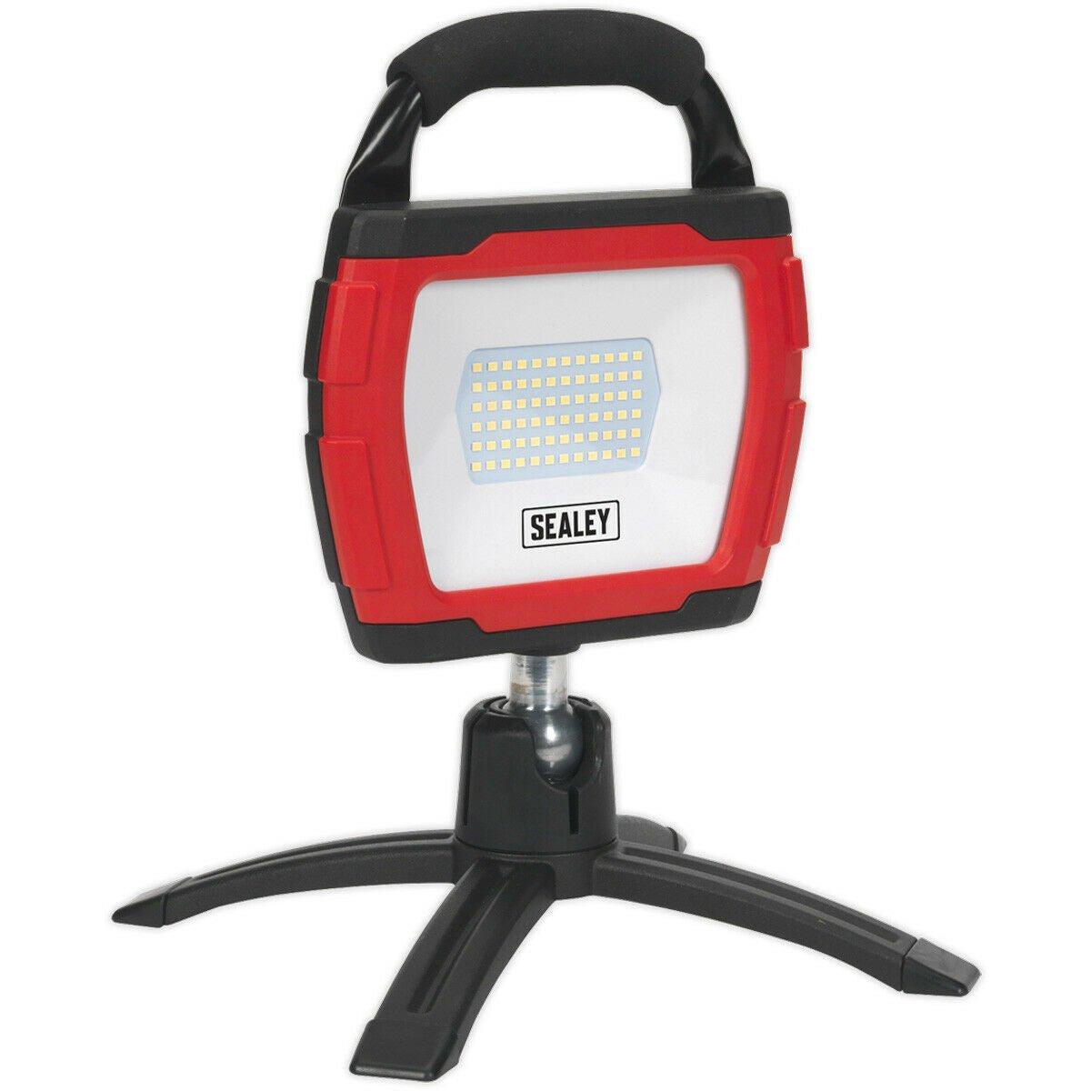 Rechargeable Portable Floodlight - 360 Degree Swivel - 36W SMD LED - Red