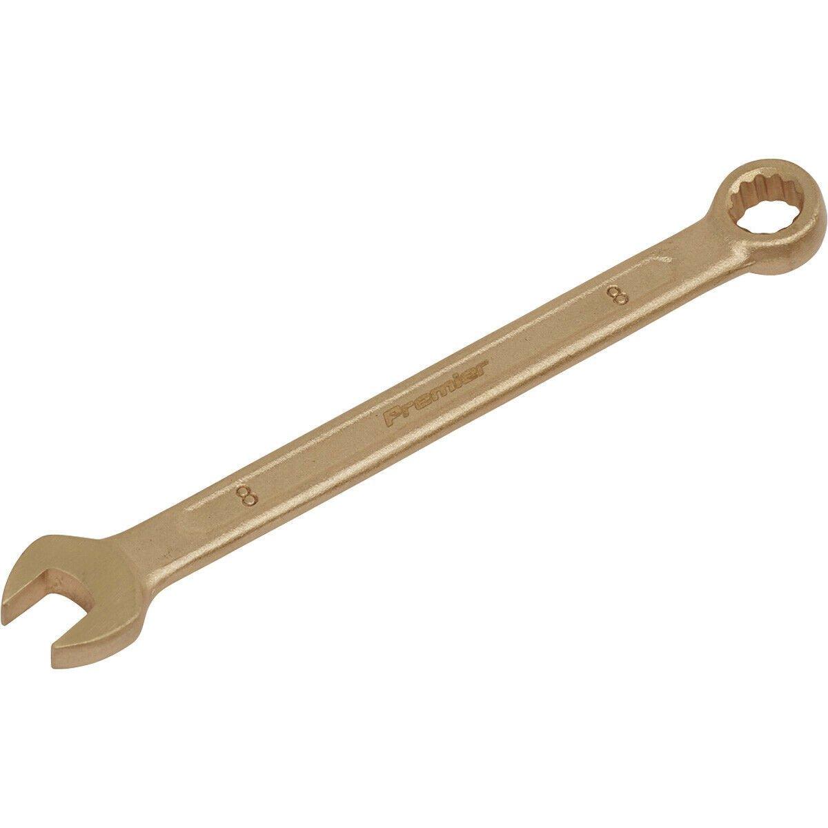 8mm Non-Sparking Combination Spanner - Open-End & 12-Point WallDrive Ring