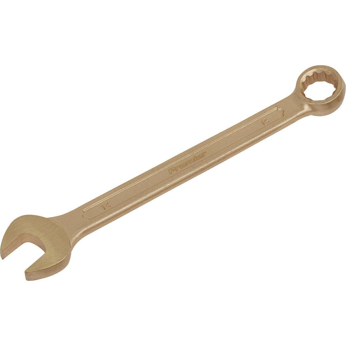 14mm Non-Sparking Combination Spanner - Open-End & 12-Point WallDrive Ring