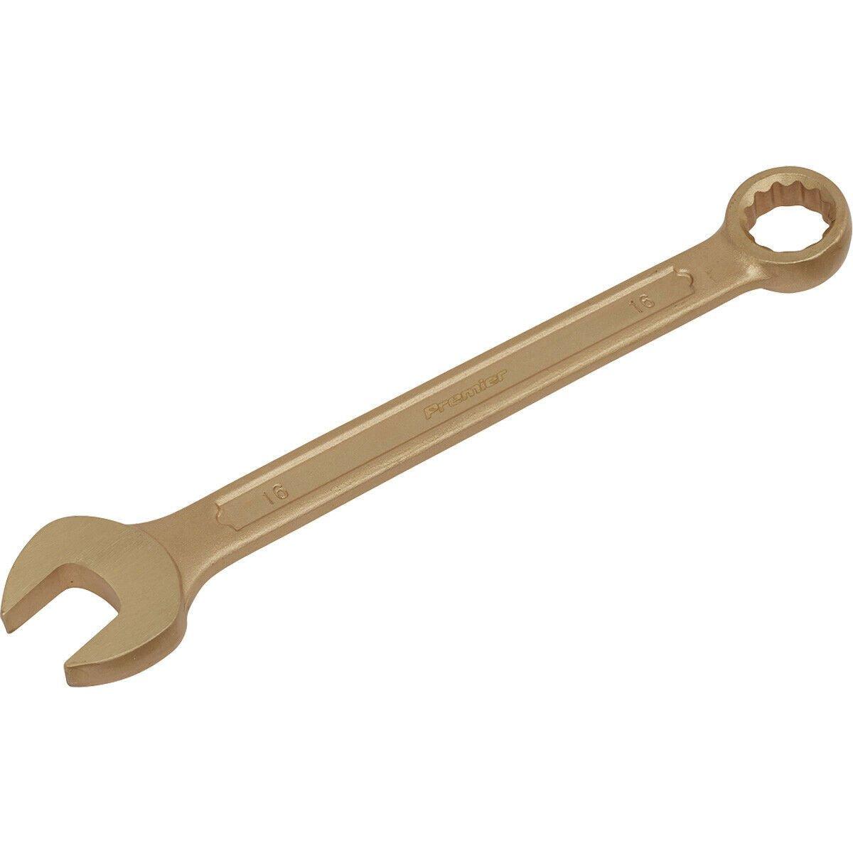 16mm Non-Sparking Combination Spanner - Open-End & 12-Point WallDrive Ring