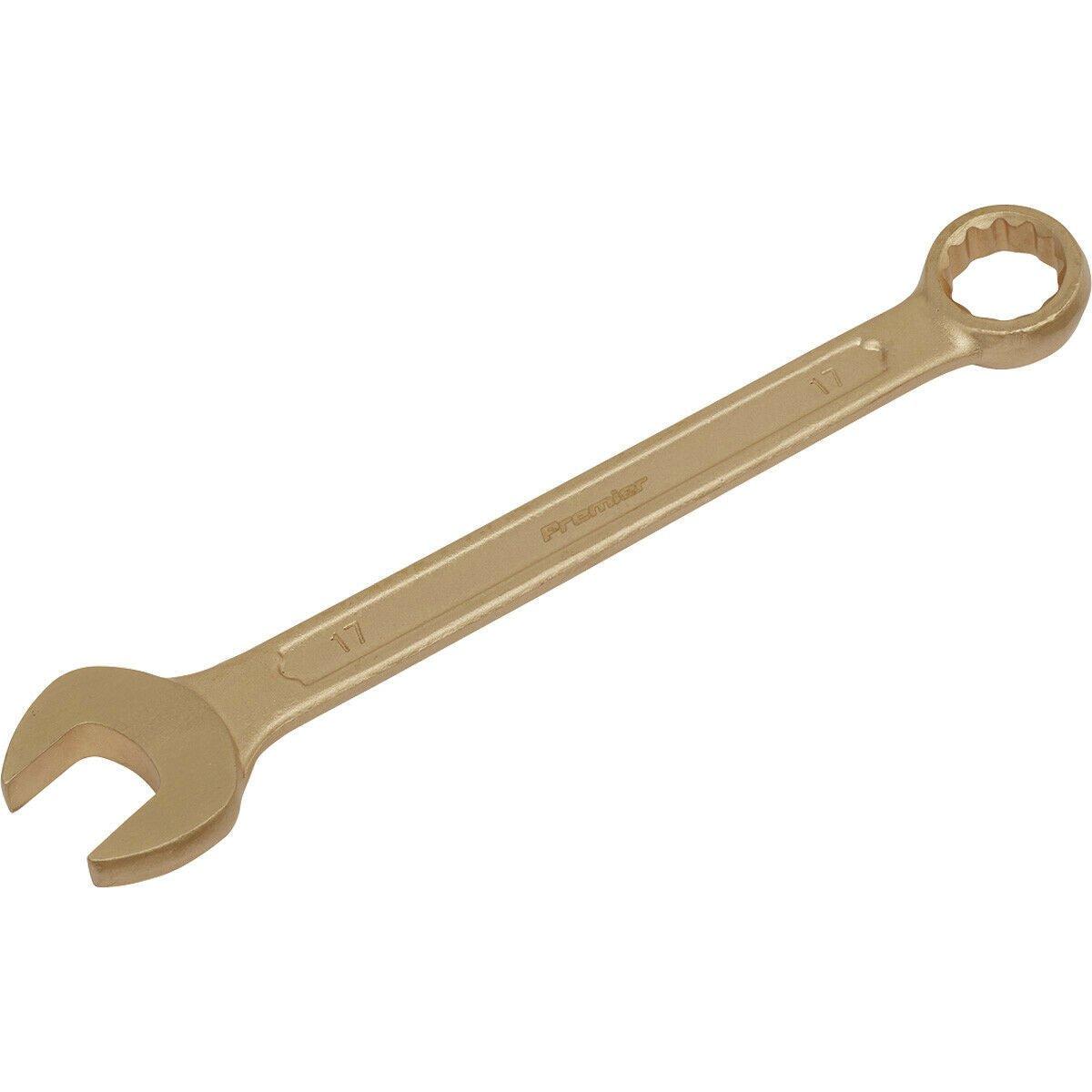 17mm Non-Sparking Combination Spanner - Open-End & 12-Point WallDrive Ring