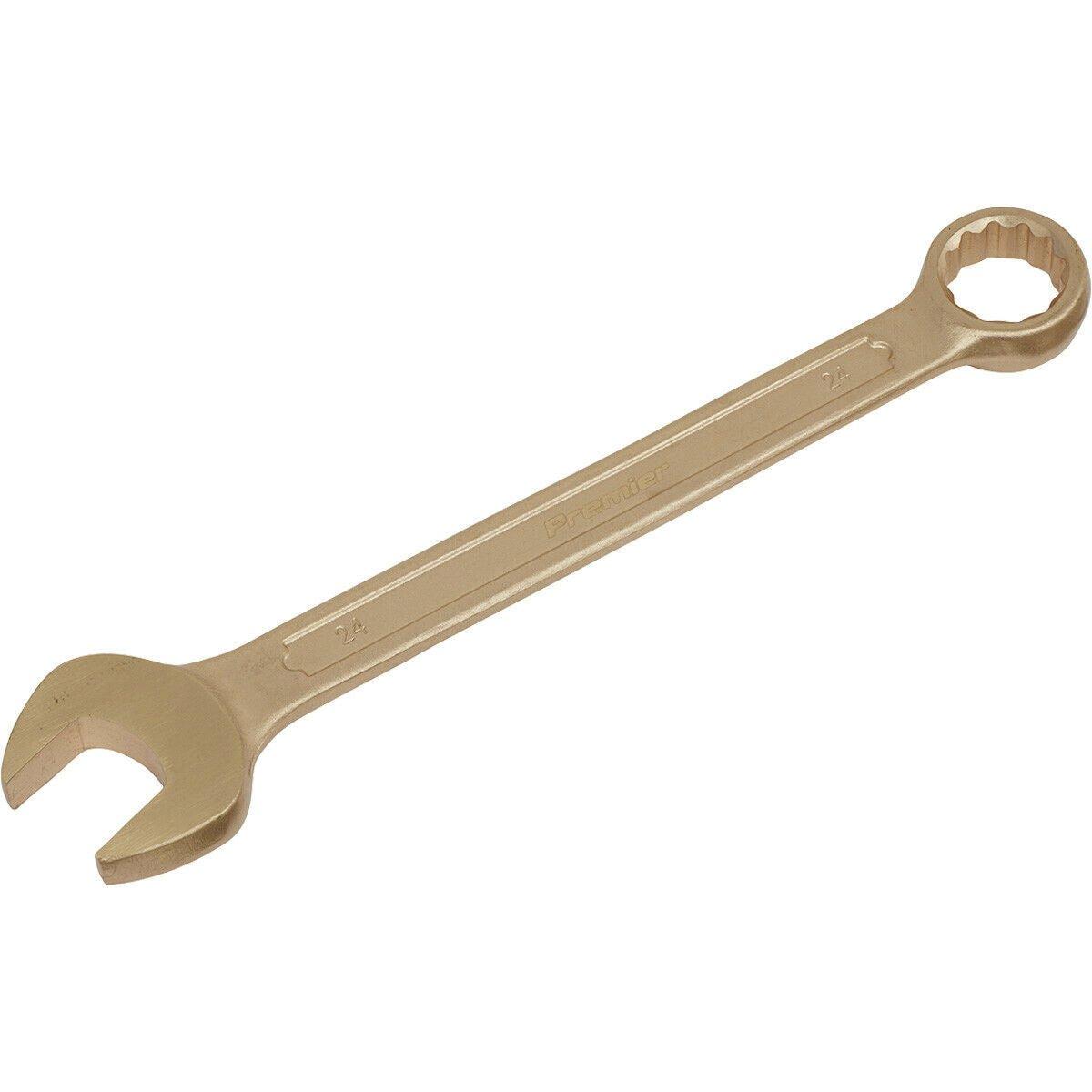 24mm Non-Sparking Combination Spanner - Open-End & 12-Point WallDrive Ring