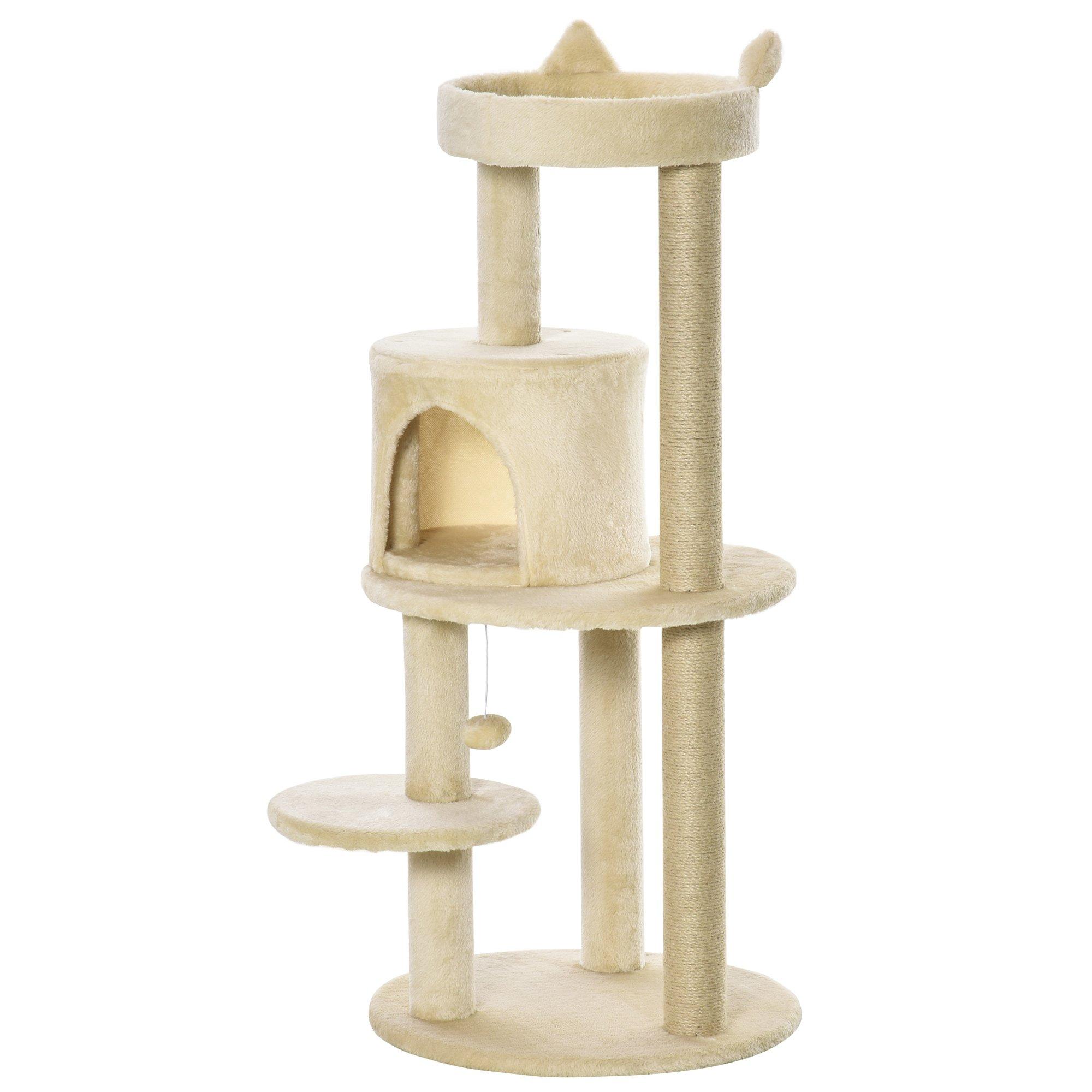 104cm Deluxe Cat Activity Tree with Scratching Posts Perch House